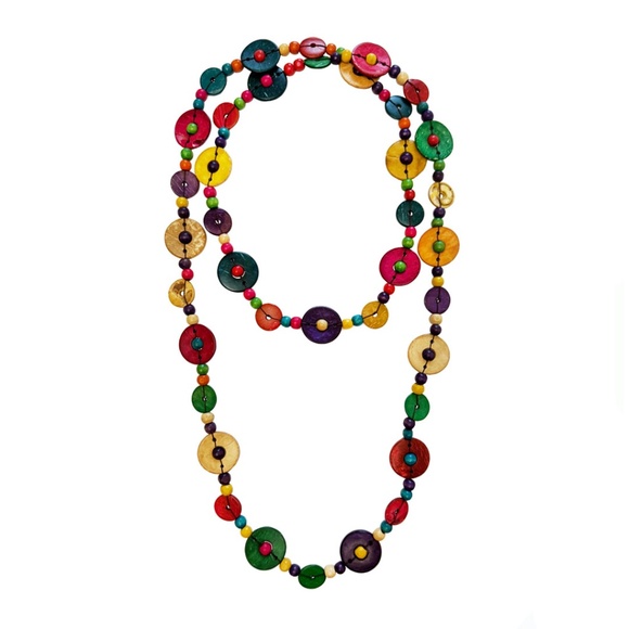 Jewelry - Vintage Handmade Colorful Beads Necklace